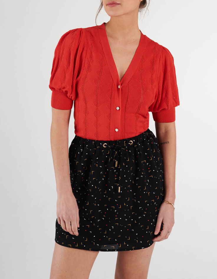 Cardigan abricot tricot à manches courtes I.Code-2 Cardigan abricot tricot à manches courtes I.Code-2