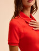 Rotes Strick-Top mit Kentkragen I.Code-7 Rotes Strick-Top mit Kentkragen I.Code-7