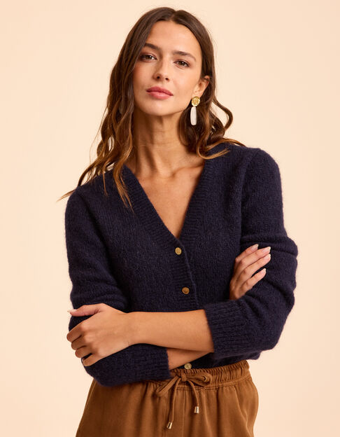 Cardigan bleu tricot CHARLOTTE I.Code