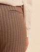 Pantalon de tailleur beige motif pied-de-puce I.Code-6
