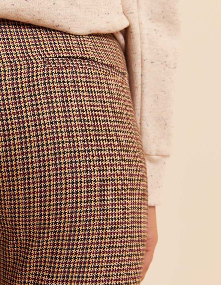Pantalon de tailleur beige motif pied-de-puce I.Code-6 Pantalon de tailleur beige motif pied-de-puce I.Code-6