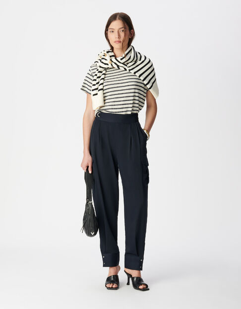 Dames marine ballonbroek met gevechtszakken - IKKS