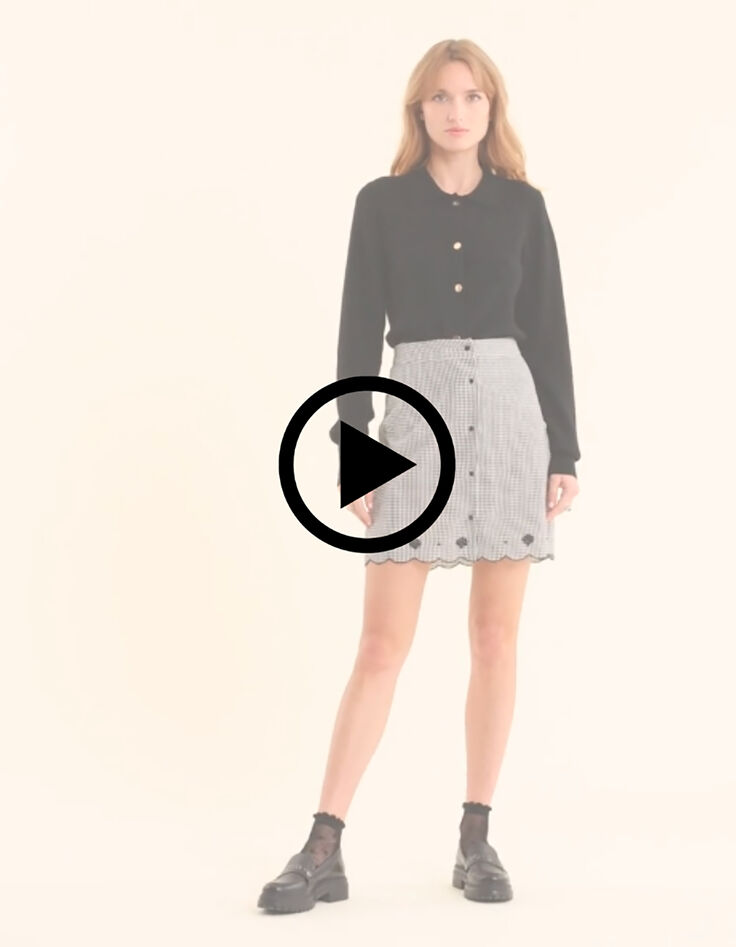 Zwart vest tricot polokraag I.Code-10