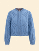 I.Code blue/flowers quilted reversible bomber jacket-9