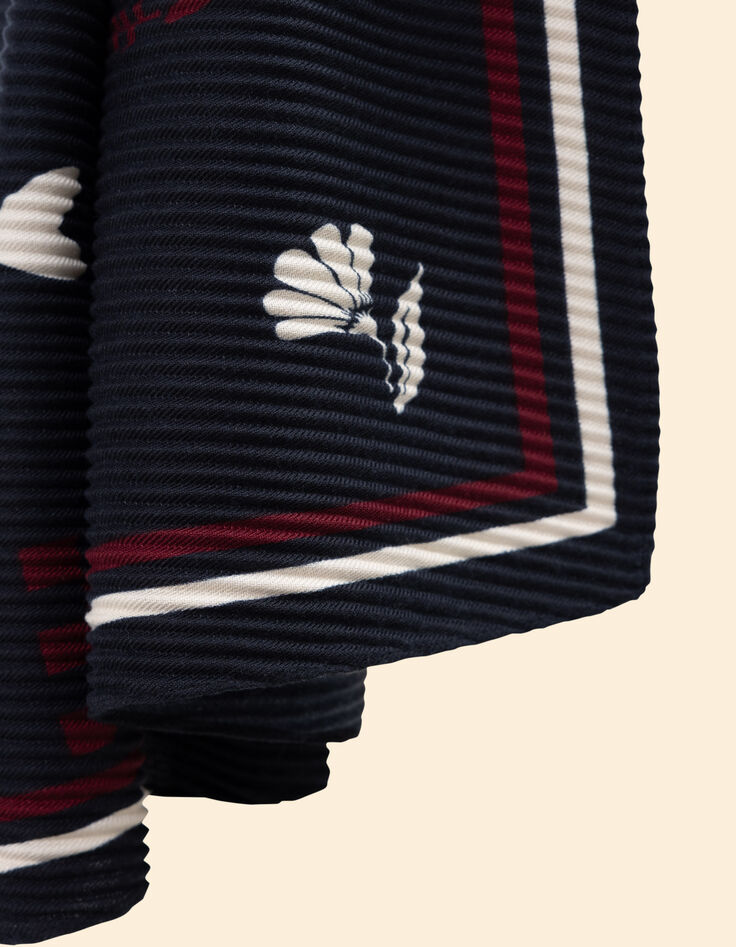 Foulard marine plissé à message I.Code-2