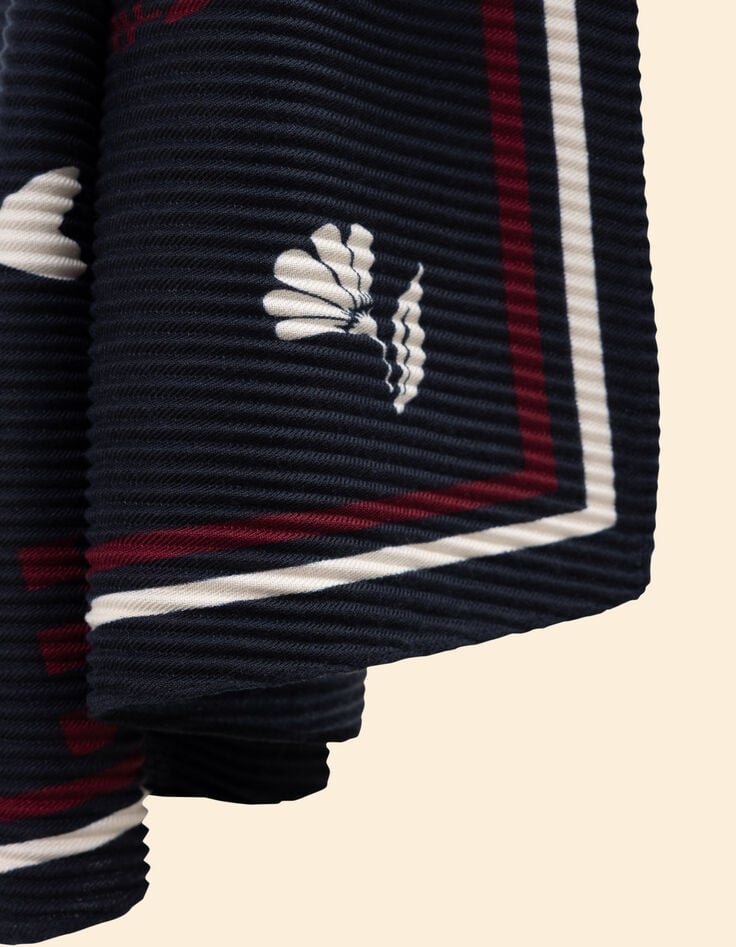 Foulard marine plissé à message I.Code-2 Foulard marine plissé à message I.Code-2