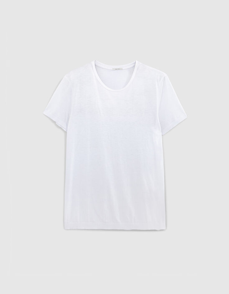Wei&szlig;es Herren-T-Shirt aus Baumwollmodal-5