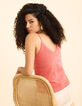 Top fines bretelles rose tricot pailleté I.Code-2