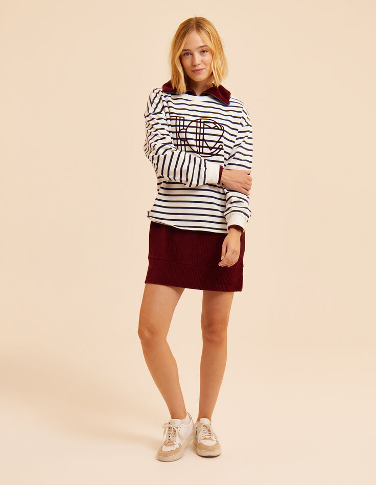 I.Code white sweatshirt, navy blue stripes, XL monogram-6 I.Code white sweatshirt, navy blue stripes, XL monogram-6