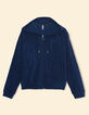Cardigan zippé à capuche bleu en éponge I.Code-6