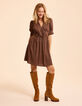 I.Code camel dress with black flower print-3 I.Code camel dress with black flower print-3