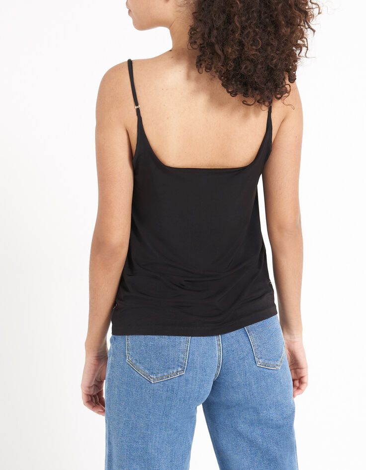 I.Code black printed Free Boobs top with integrated bra-3