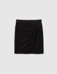 I.Code black shiny knit short skirt-4