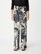 Marinefarbene Maxi-Hose mit weitem Bein f&uuml;r Damen-3