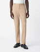 Pantalones de traje beige oscuro seersucker para Hombre-1
