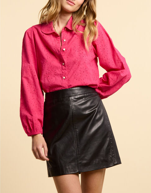 Chemise magenta broderie anglaise I.Code