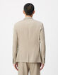 Dunkelbeige Anzugjacke aus Leinen f&uuml;r Herren-3
