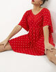 I.Code flame dress with white embroidery -1