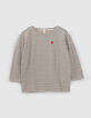 Matrozen-T-shirt strepen en geborduurd hart I.Code-5