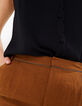 Pantalon carotte camel en lin I.Code-4