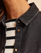 Camisa vaquera negra bordados monograma I.Code-6