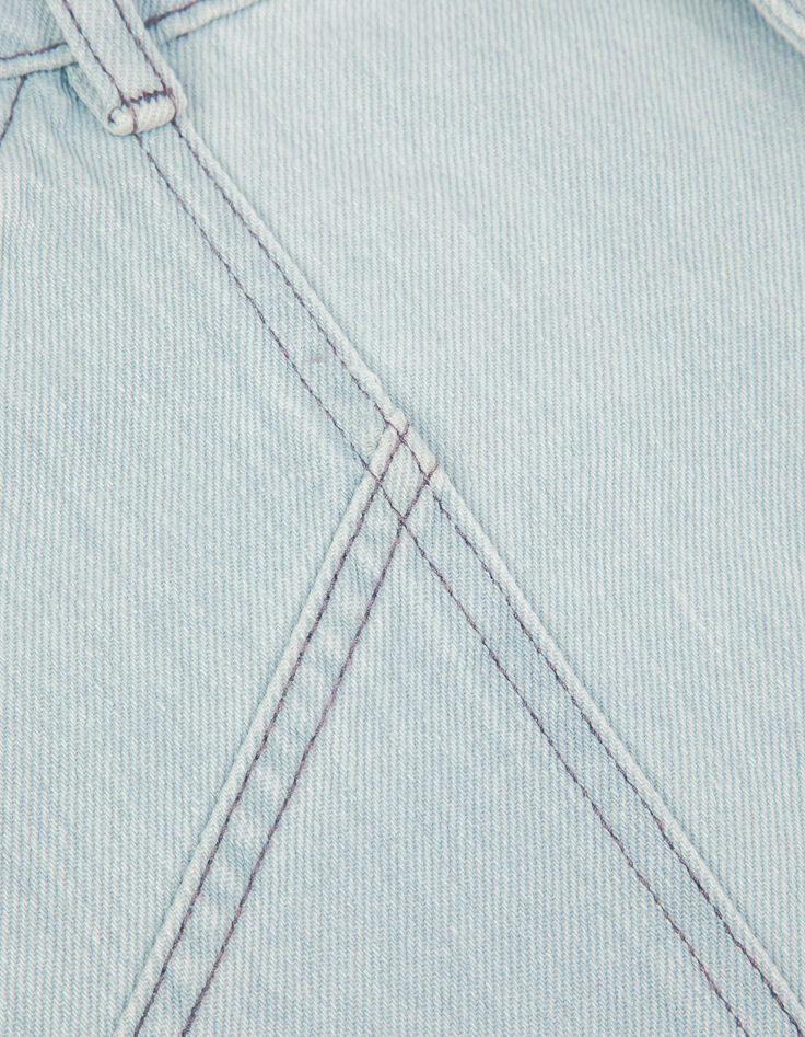 Maxitaschen-Shorts aus gewaschenem blauem Denim f&uuml;r Frauen-8
