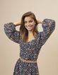 Vestido negro estampado cachemira floral I.Code -1