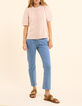 Top rosa bordado ingl&eacute;s y encaje I.Code-7