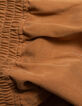 Wijde camel jumpsuit met brede wikkelkraag I.Code-9