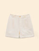 Short en jean écru à rayures jaunes I.Code-7