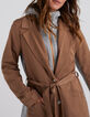 Karamel trench met grijs sweatstof beleg I.Code-4
