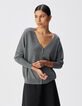 C&aacute;rdigan gris punto reversible mujer-2