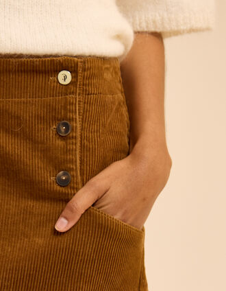 Camel kurzer Rock Rippsamt I.Code