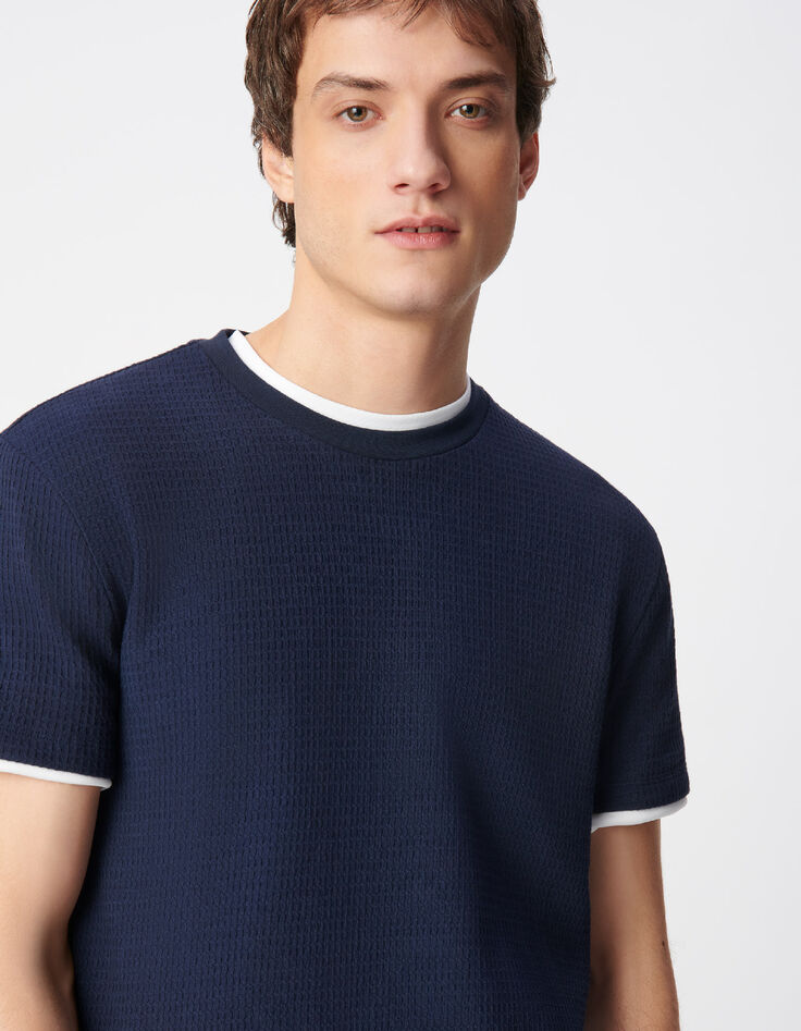 Marine T-Shirt Bio-Baumwolle mit Relief-1