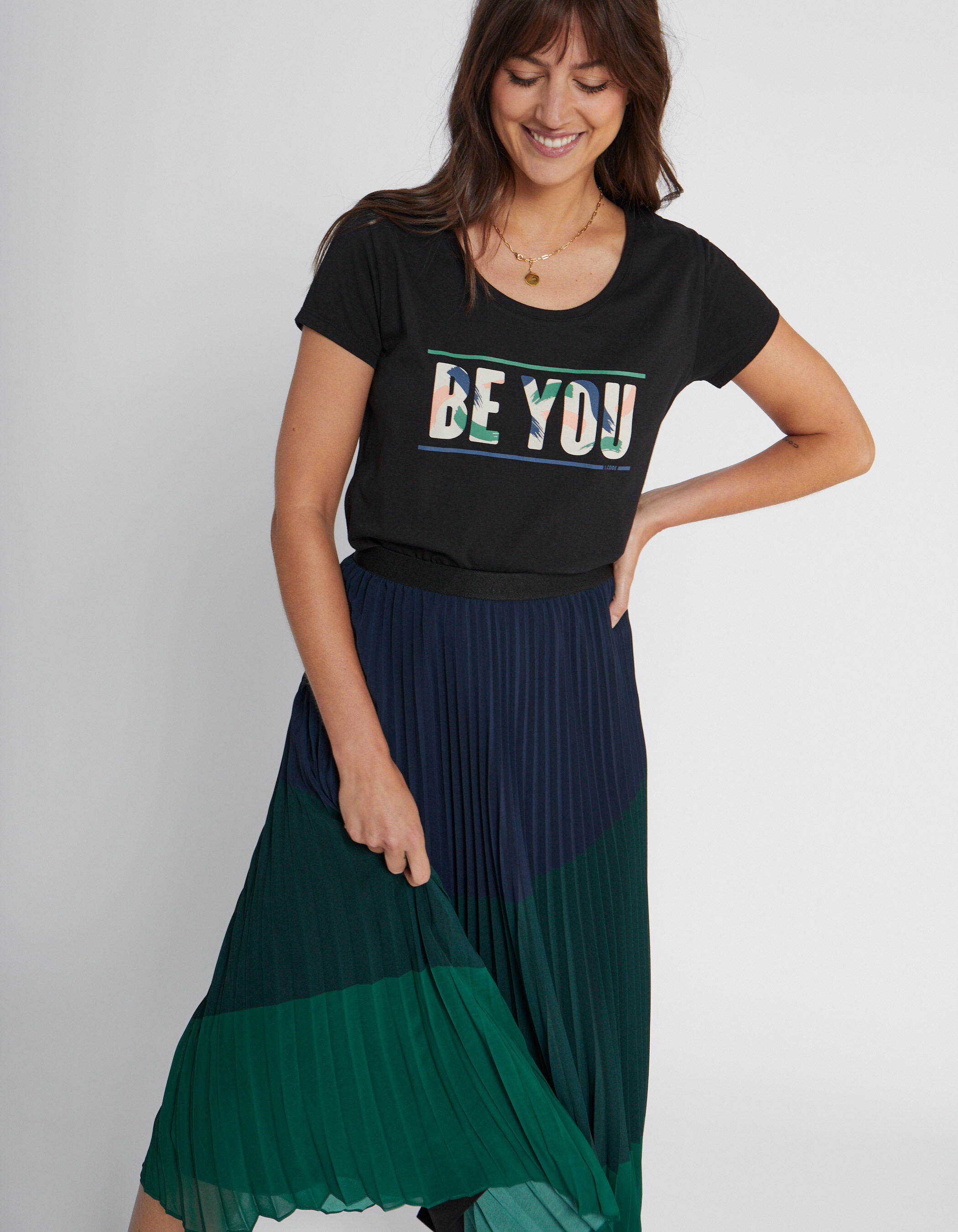 Tee shirt noir message lettres imprim es I.Code