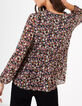 Zwarte blouse met flower power print I.Code-3