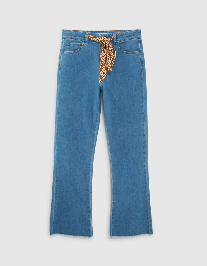 Dunkelblaue Flare-Jeans mit Ethnic-Halstuch I.Code - I.CODE