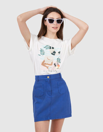 I.Code electric blue denim mini skirt