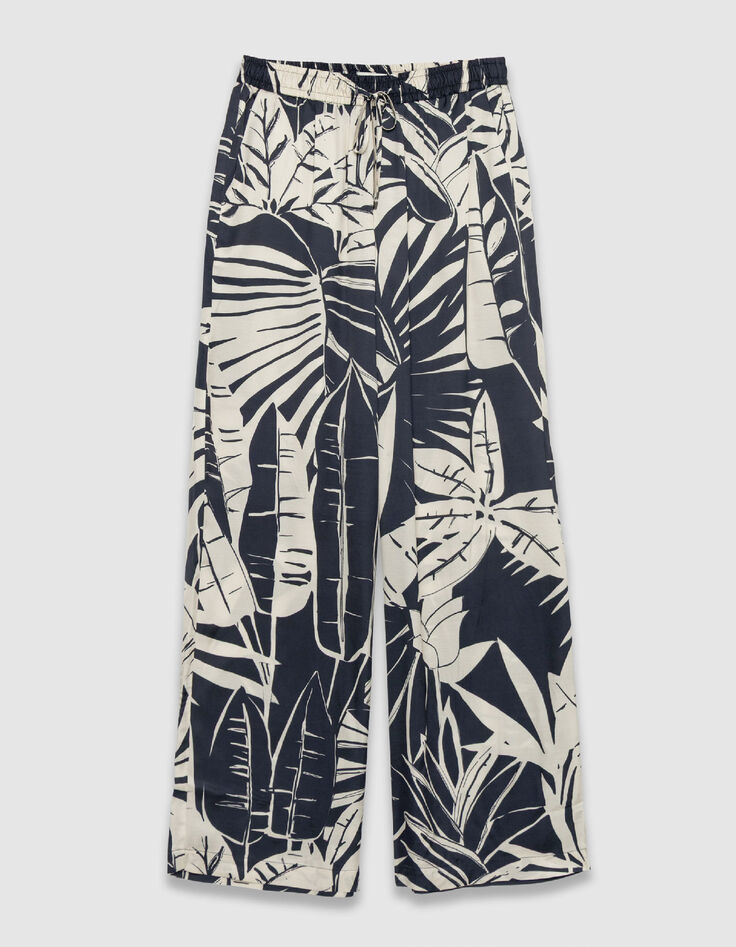 Marinefarbene Maxi-Hose mit weitem Bein f&uuml;r Damen-7