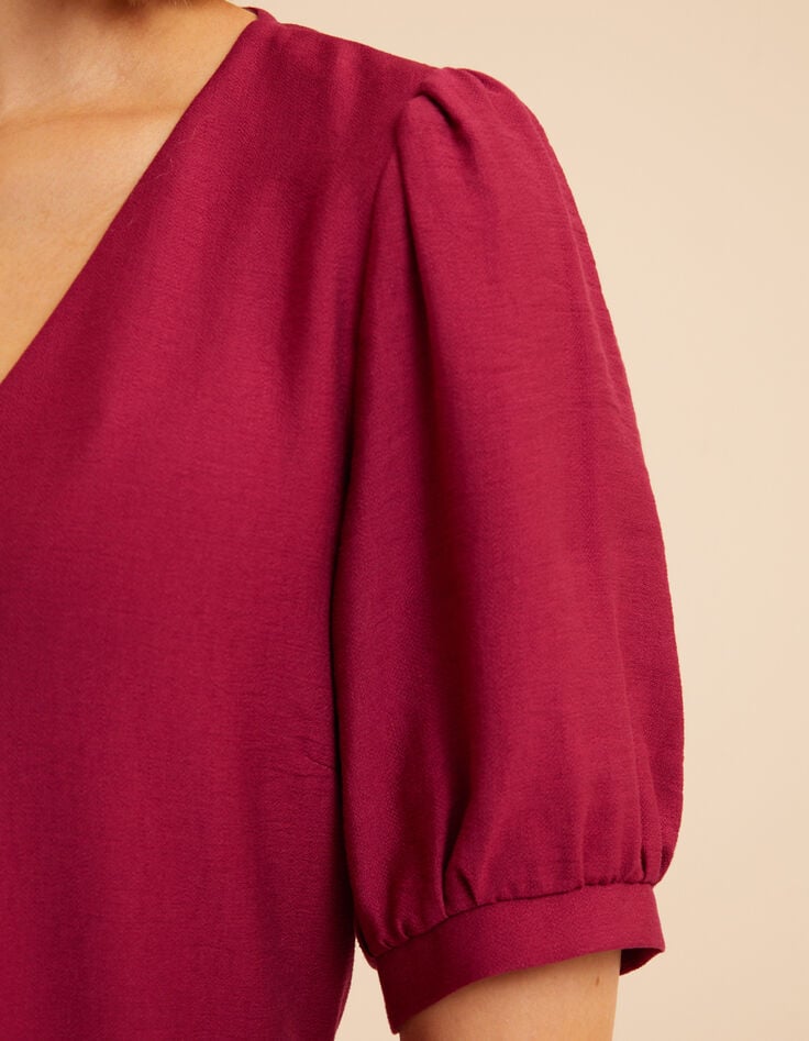 Top manches courtes rose boutons fleurs I.Code-6 Top manches courtes rose boutons fleurs I.Code-6