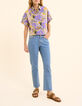 Chemise manches courtes parme imprim&eacute; perroquets I.Code-6