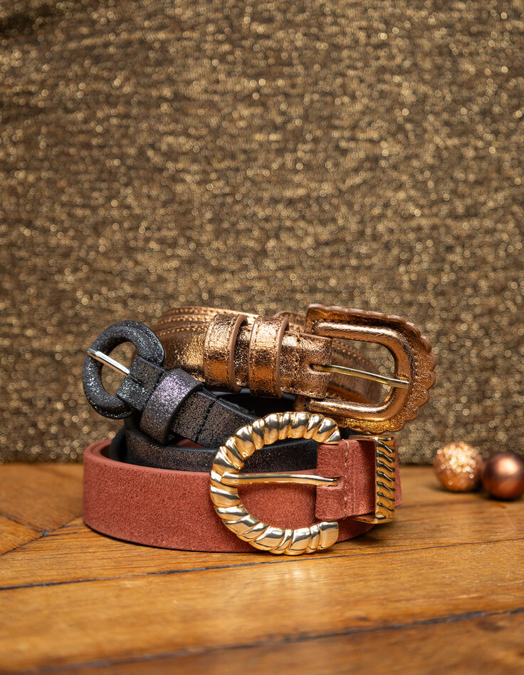 Ceinture marron cuir métallisé I.Code-6