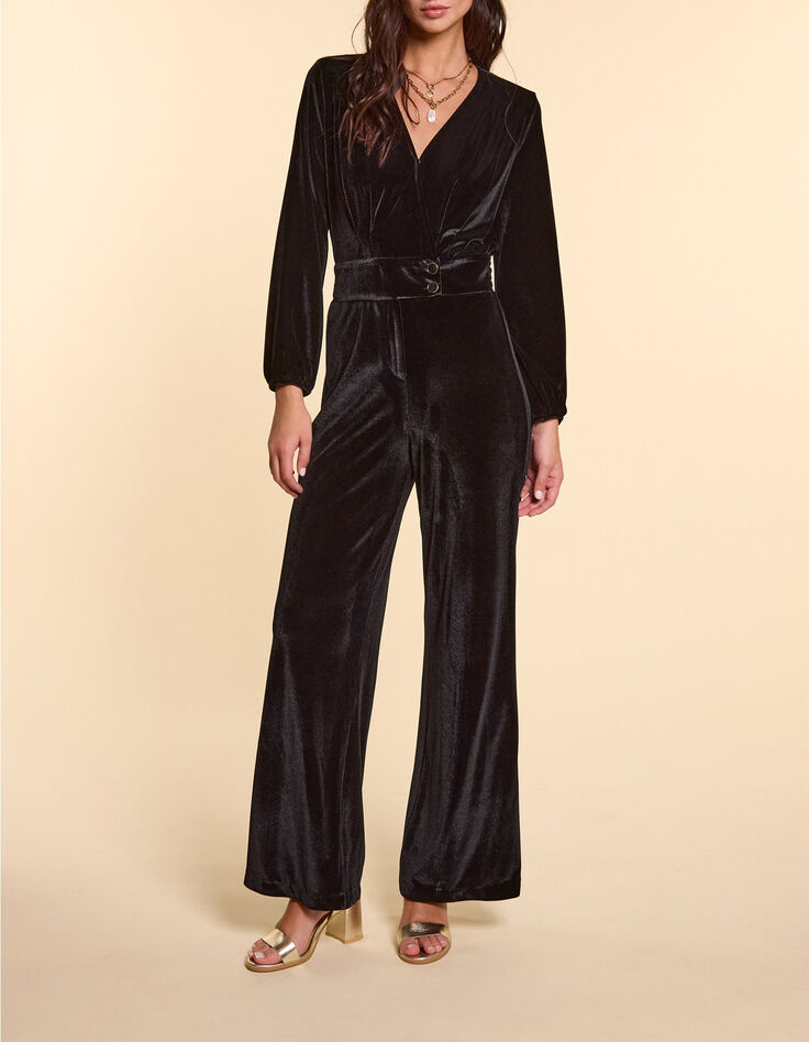 Combinaison noire panne de velours I.Code-2