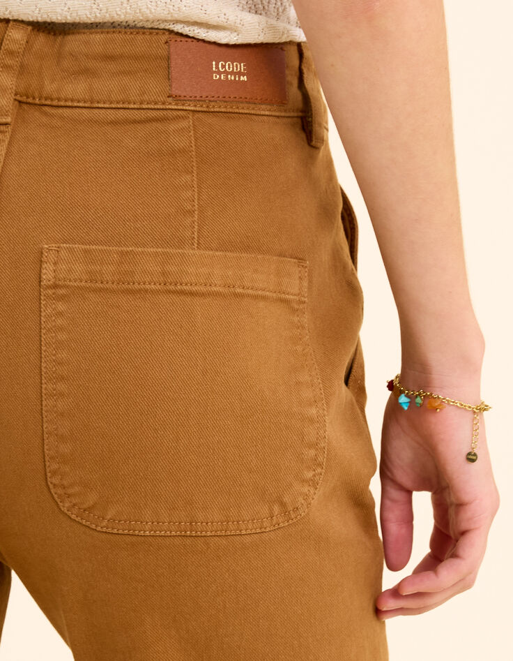 Jean large camel longueur cropped I.Code-6