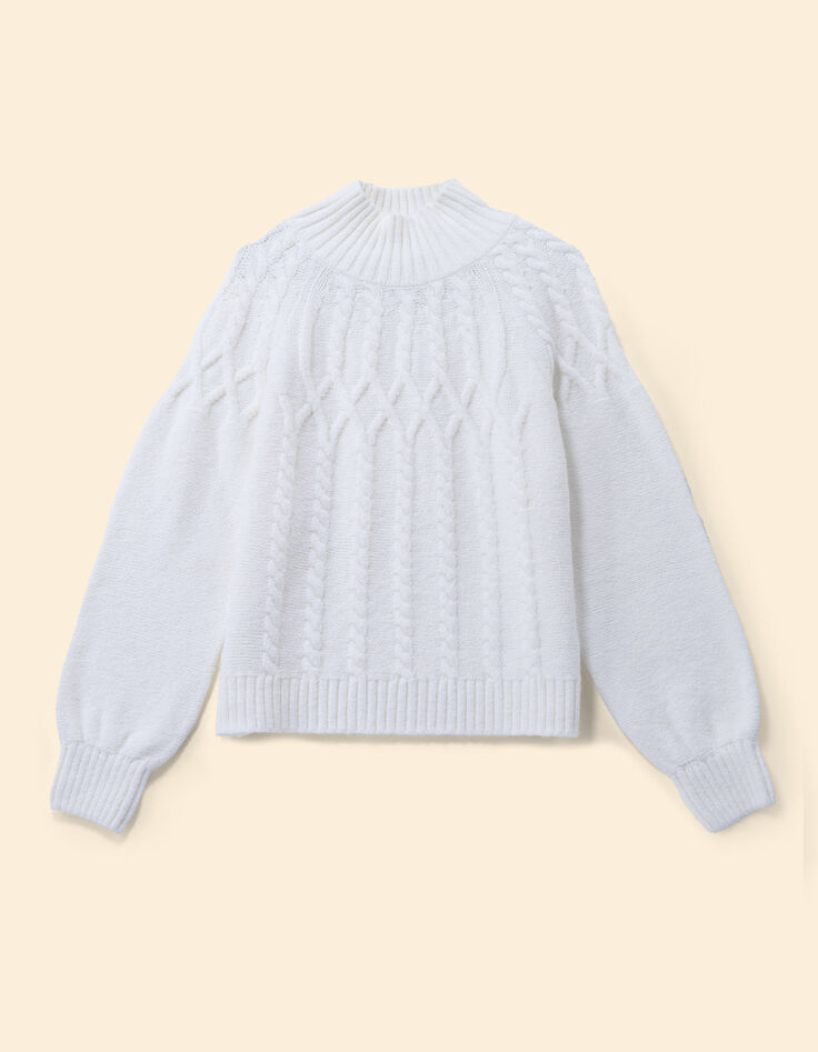 I.Code ecru cable knit sweater-7
