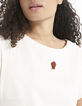 Tee-shirt écru brodé avec dentelle dos I.Code-4