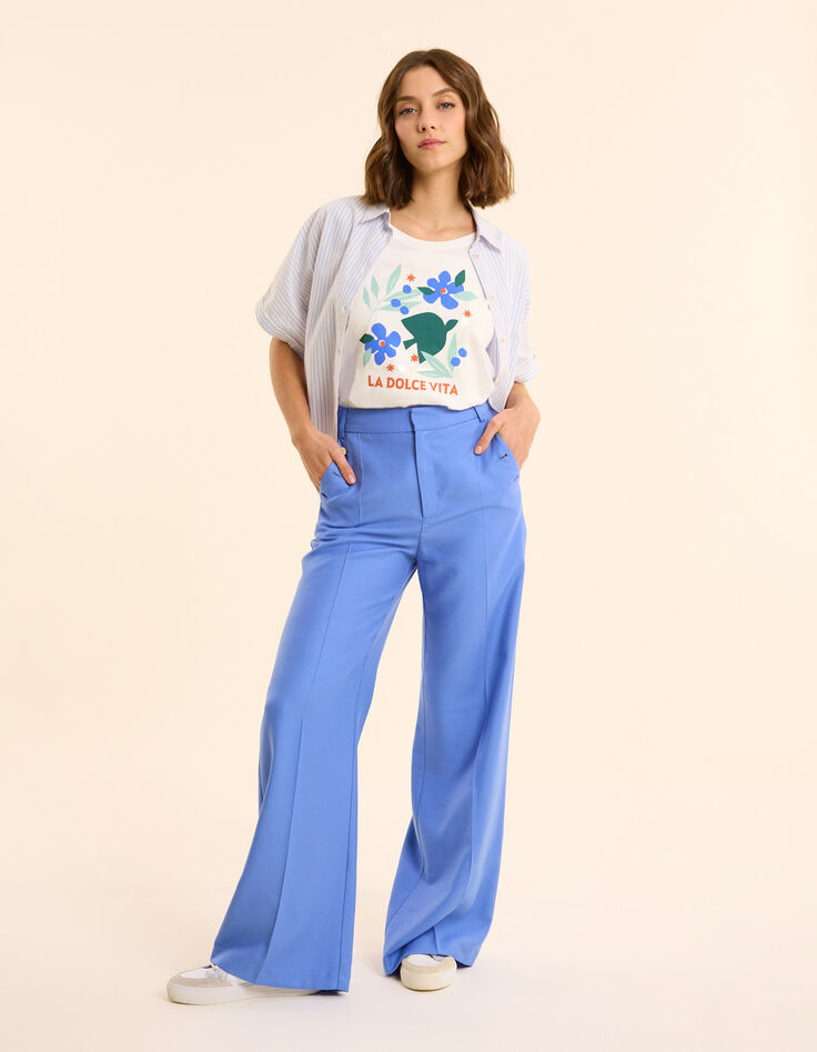White short-sleeved maxi bird T-shirt I.Code-3