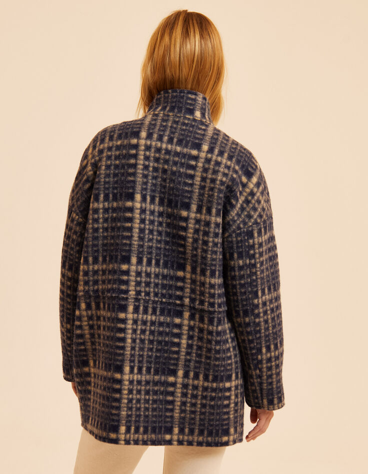 I.Code blue coat with beige check-3