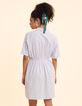 Robe chemise blanche cropped motif rayures I.Code-6