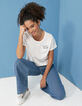 Tee-shirt neutre broderies noire poitrine I.Code-1